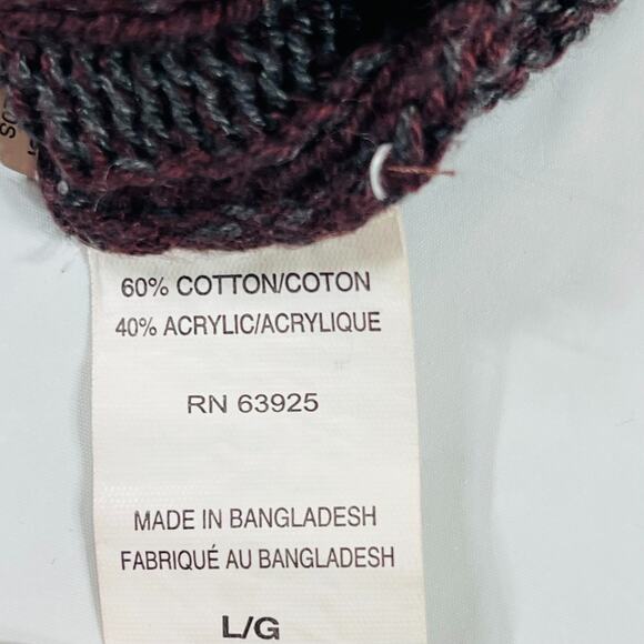 Method Men’s Shawl Collar Sweater L Burgundy Maroon - Picture 3 of 8